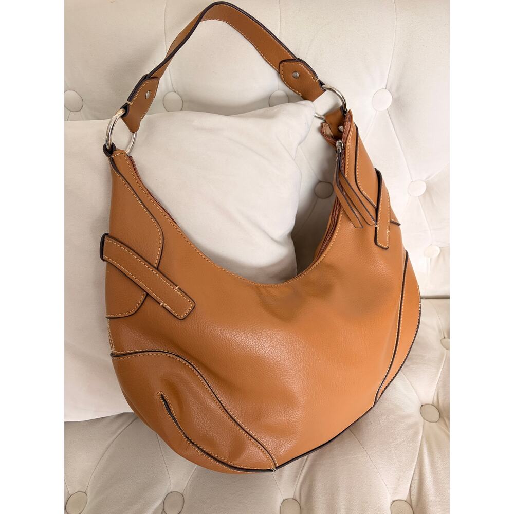 Brown Crazy Horse A Liz Claiborne Company Saddle Purse Bag - Picture 3 of 5